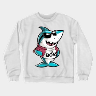 The Boss Funny shark Design Crewneck Sweatshirt